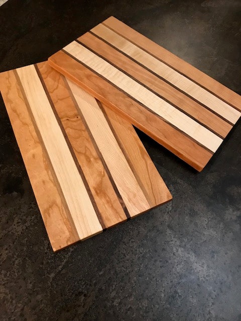 Cherry Maple Walnut Cutting Board - 16" Handmade Edge Grain