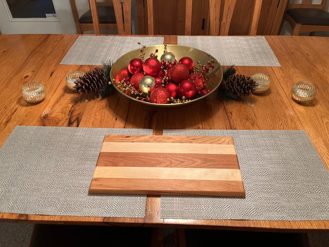 Cherry Maple Walnut Cutting Board - 16" Handmade Edge Grain