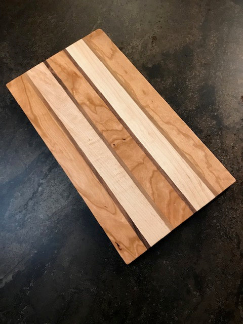 Cherry Maple Walnut Cutting Board - 16" Handmade Edge Grain