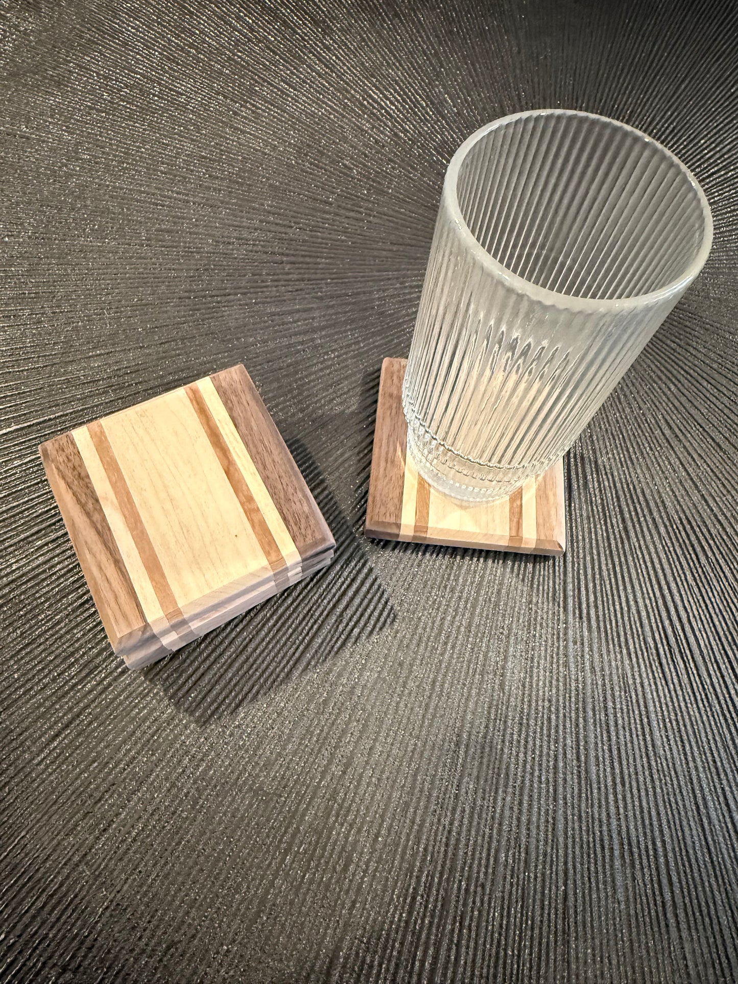 Hardwood Coaster Set - set of 4 (4" x 4") - Protective Polycrylic Finish