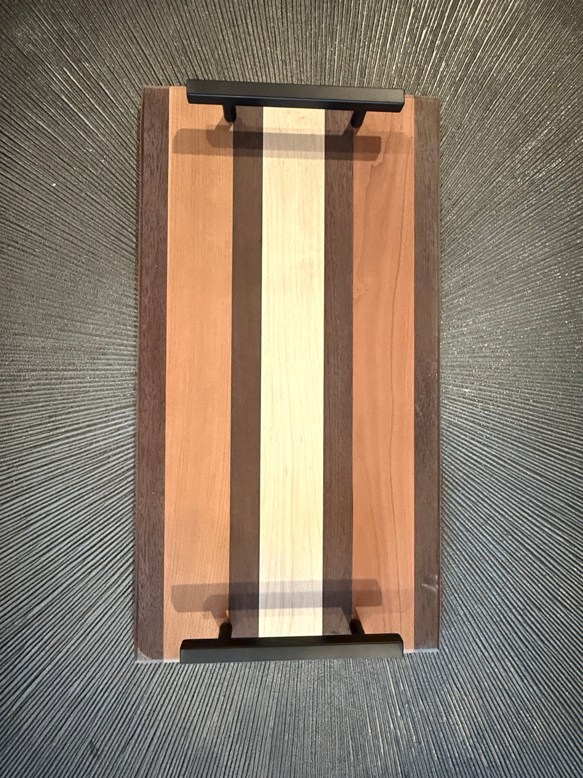 Cherry Maple Walnut Serving Tray - 18" Edge Grain