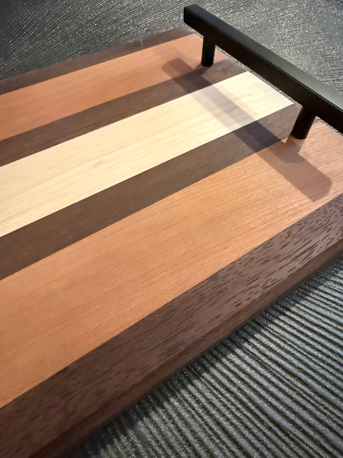 Cherry Maple Walnut Serving Tray - 18" Edge Grain