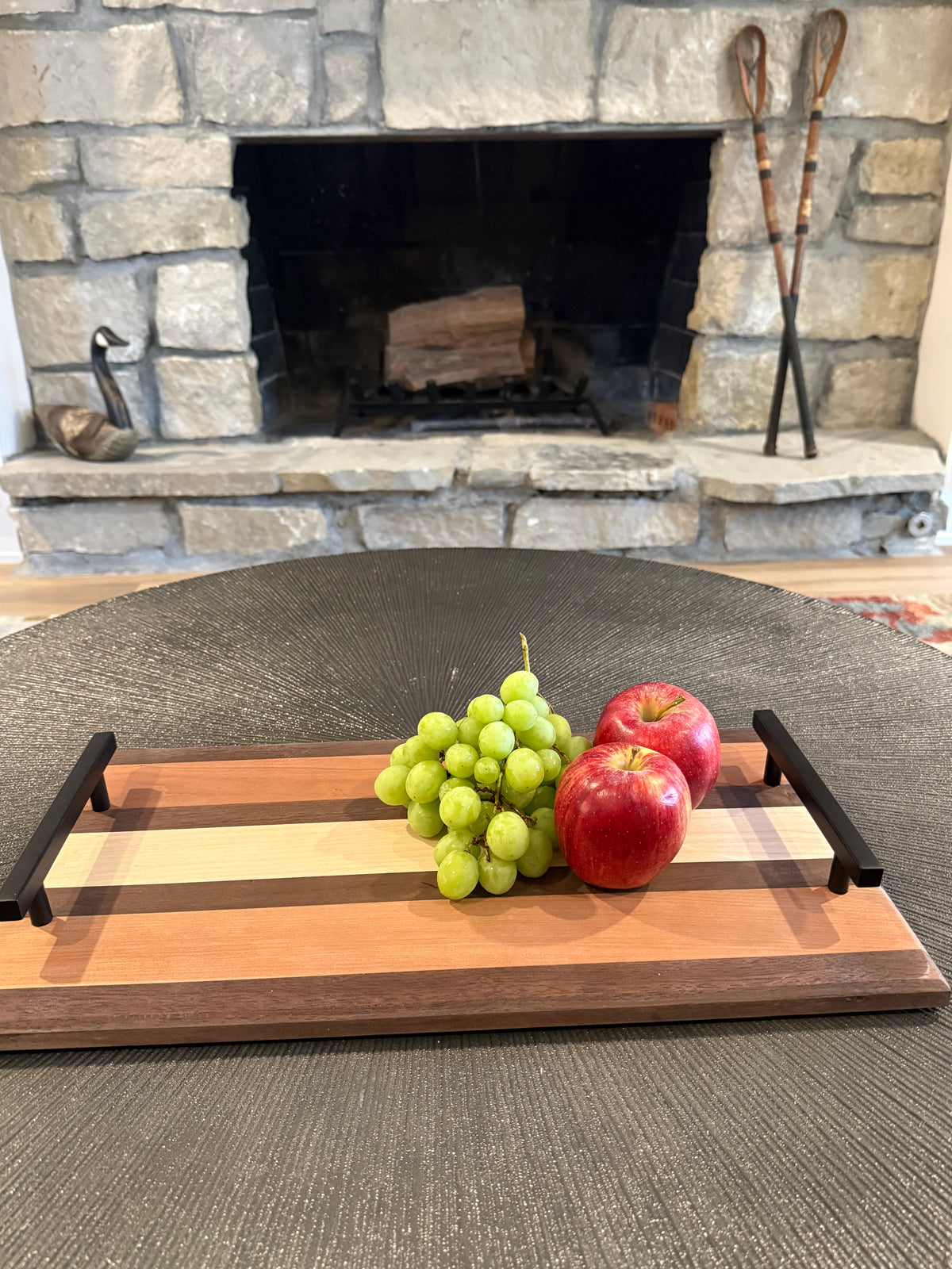 Cherry Maple Walnut Serving Tray - 18" Edge Grain